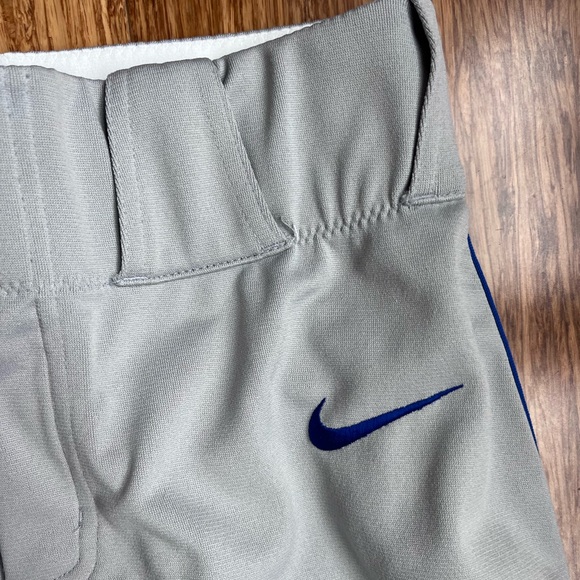 Nike Baseball Pants Youth Large Gray with Royal Stripe 1608 - Picture 3 of 6